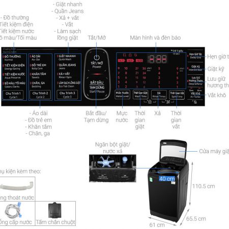 Máy giặt Samsung Inverter 12 kg WA12T5360BV/SV - Hình ảnh 2