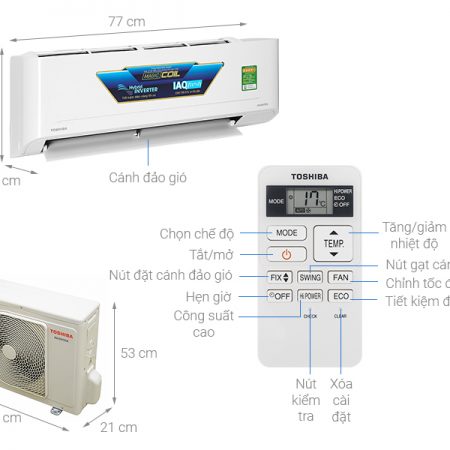 Máy lạnh Toshiba Inverter 1 HP RAS-H10H4KCVG-Vư - Hình ảnh 3
