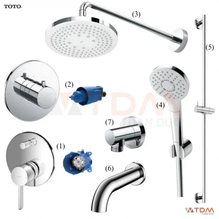 Sen Tắm TOTO TBG11304V TBW01003A TBW01008A TBG11001B TBV01103B Âm Tường 3 Đường Nước